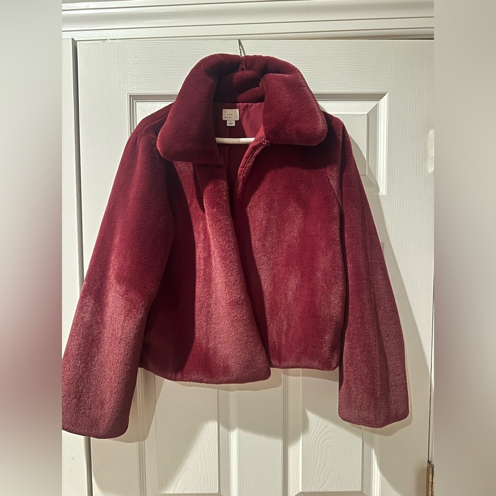 a new day Women's Deep Red Teddy Jacket